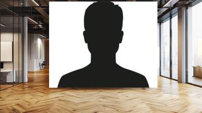 Man avatar profile. Male face silhouette or icon isolated on white background. Vector illustration. Wall mural