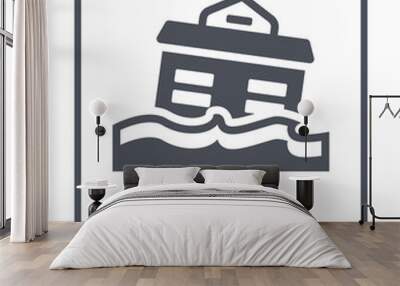 flooded house icon vector Wall mural