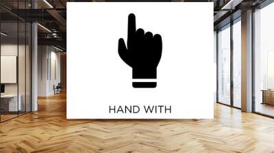 hand with extended pointing finger icon vector on white backgrou Wall mural