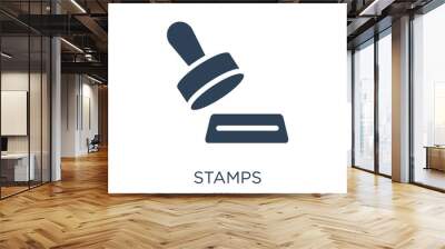 stamps icon vector on white background, stamps trendy filled icons from Social collection, stamps vector illustration Wall mural