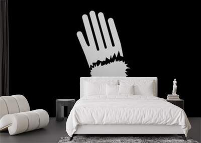 white wool gloves vector icon on black background. modern flat wool gloves from clothes concept vector sign symbol can be use for web, mobile and logo. Wall mural