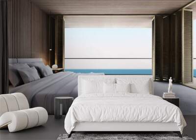 Bedroom take sea view - 3D render Wall mural