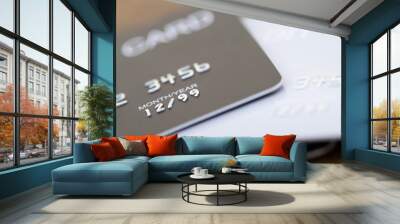 close-up low key macro shot credit card with soft focus for background. finance concept. Wall mural