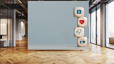 wood cube block with Medical treatment and care Wall mural