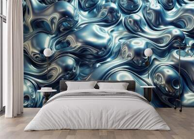 abstract mercury liquid metal texture background wallpaper Wall mural