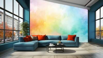 Abstract watercolor background with pastel color silhouette Wall mural