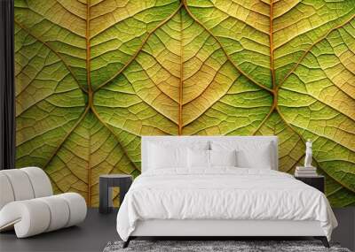 background with natural split leaves seamless pattern Macro Wall mural