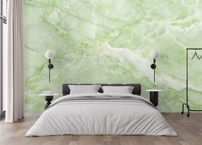 Smooth light green marble background with bird eye view Wall mural