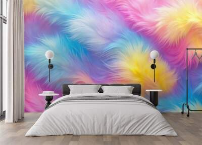 Soft gradient background in pink, blue, and yellow hues Wall mural