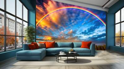 Vibrant and colorful sunrise over the horizon Wall mural