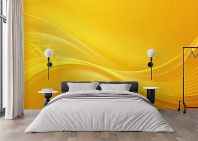 Yellow modern smooth background with curves and shapes minimalist Wall mural