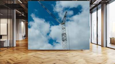 Construction site with crane and sky Wall mural