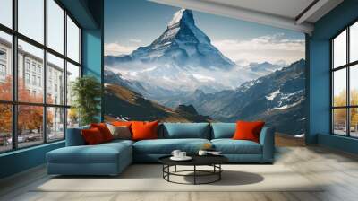 mountain horizon with high peaks Wall mural