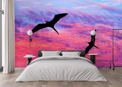 Sunset Birds Silhouette Wall mural