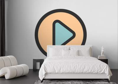 Rounded play button vector Wall mural