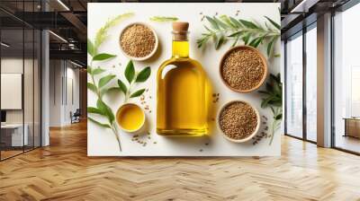 sesame oil extract with isolated kitchen table professional advertising food photography Wall mural