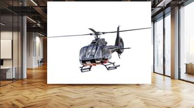 Front view helicopter isolated Wall mural