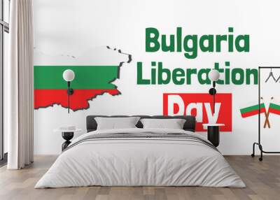 Bulgaria Independence Day banner celebration with flag element vector
 Wall mural