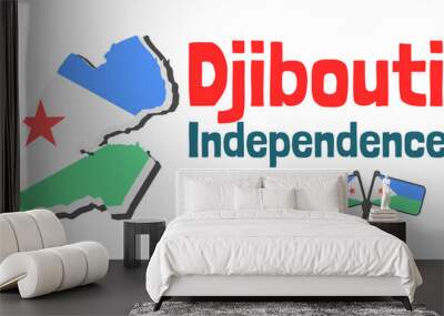 Djibouti independence day banner design Wall mural