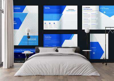 Corporate Business Brochure Design Template, 8 Page brochure, company profile Wall mural