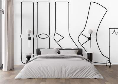 sock vector illustration flat outline template Wall mural