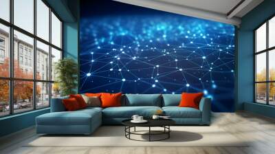 Digital technology, Business network connection. generative ai. Wall mural