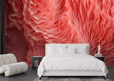 Organic texture of the hard coral Abstract background in trendy coral color. generative ai. Wall mural