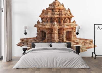 Ancient hindu temple isolated on white created with Generative AI Wall mural