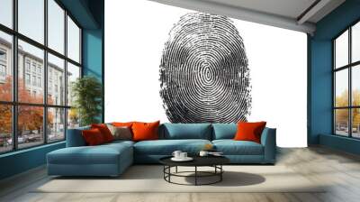 Fingerprint isolated on white created with Generative AI Wall mural