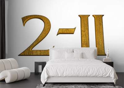 3d golden normal numbers and with roman numeral Wall mural