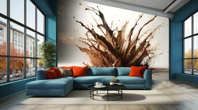 Splashes of mud on a white background. Abstract background  Wall mural