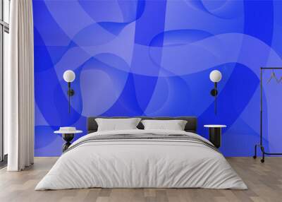 Dynamic blue abstract waves pattern featuring fluid motion design, modern backgrounds, presentations, and various digital or print media projects. banner, cover, design, texture, abstract, social medi Wall mural