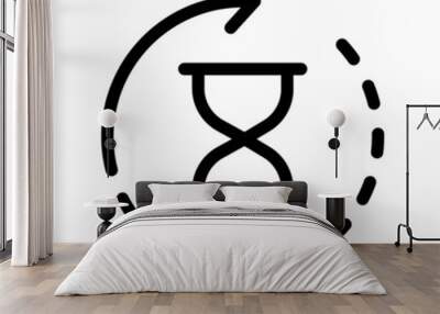 anti aging hourglass waiting slow time single isolated icon with outline style Wall mural