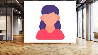 person woman user single isolated icon with flat style Wall mural