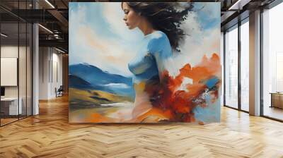 woman in the dress Wall mural