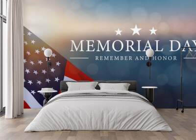 Memorial Day USA Flag Background Wall mural