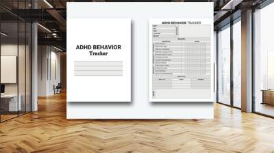 ADHD Behavior Tracker logbook planner template design for Low content KDP interior Wall mural