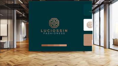 leaf luxury logo gradient modern brand identity Wall mural