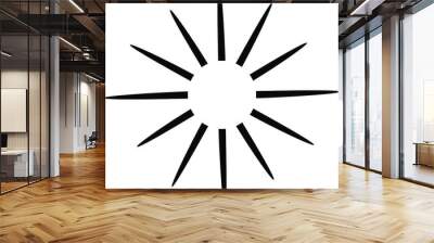 Black and white image of the sun Wall mural