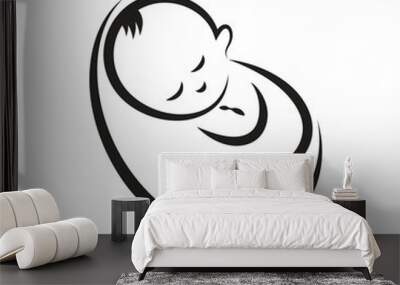 Baby logo vecto Wall mural