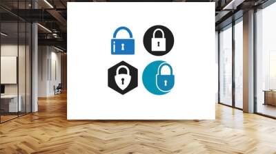 padlock logo icon Wall mural