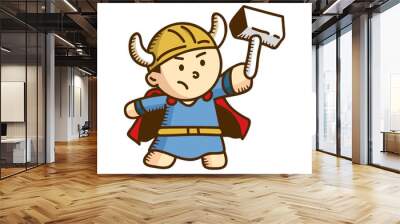 cute viking cartoon Wall mural