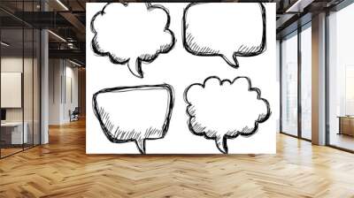 hand drawn bubble speech Wall mural