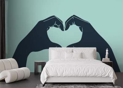 hand making heart sign Wall mural