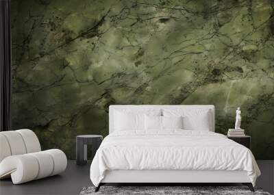 Olive green army background texture with scratches ans rips texture marble. generative AI. Wall mural