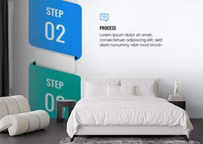 4 editable infographic steps. 4 steps in vertical layout. Simple, colorful, and clean modern design.	
 Wall mural