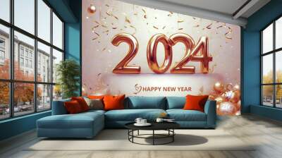 Happy new year 2024 new year background  Wall mural