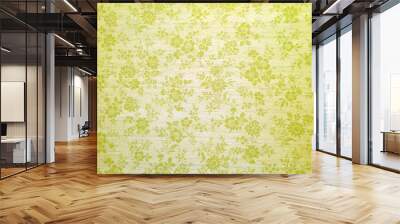 retro 1960s 1970s green and white floral wallpaper Wall mural