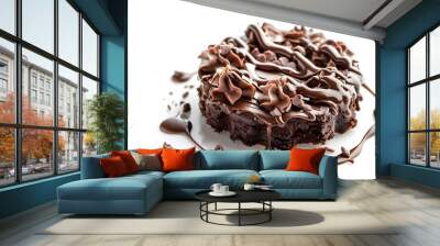 chocolate dessert isolated on white background Wall mural