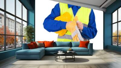 Blue collar worker. Wall mural